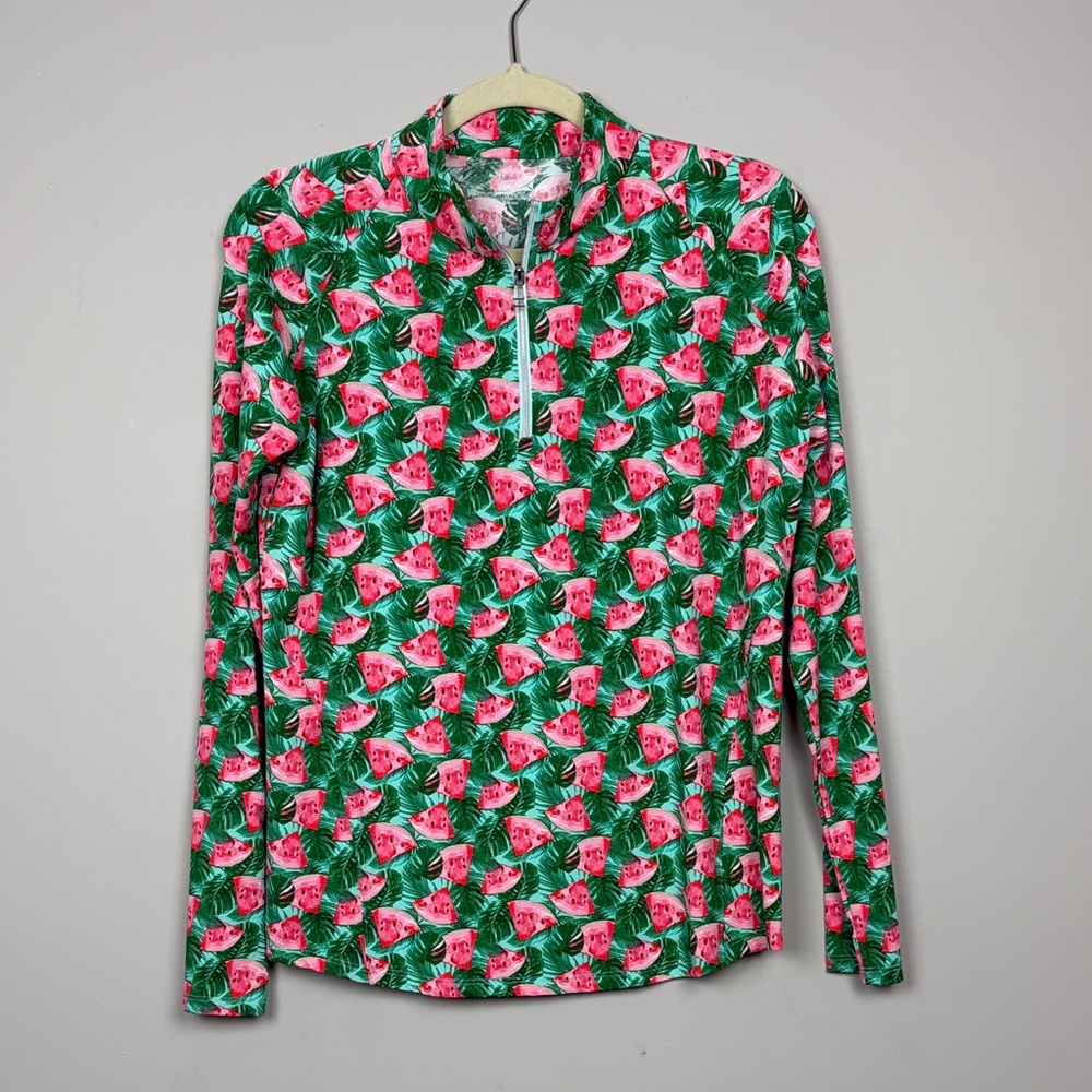 Court Haley Cool Birdie Watermelon Cooling Sun‎ Protection 1/4 Zip Golf SZ M